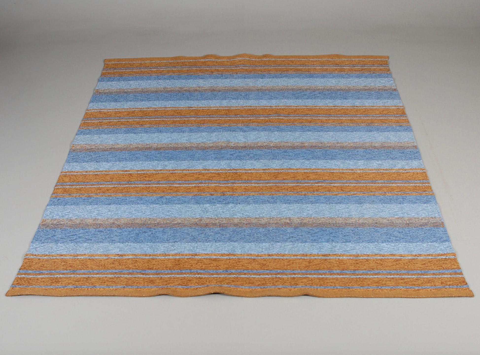 Late 20th century flat wave rug produced by Svangsta Mattvaveri AB, Sweden. Dimensions 6'7