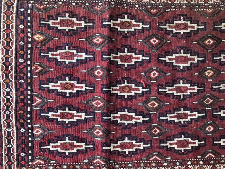 FlatWeave Kilim Sumac Geometric Rug For Sale at 1stDibs