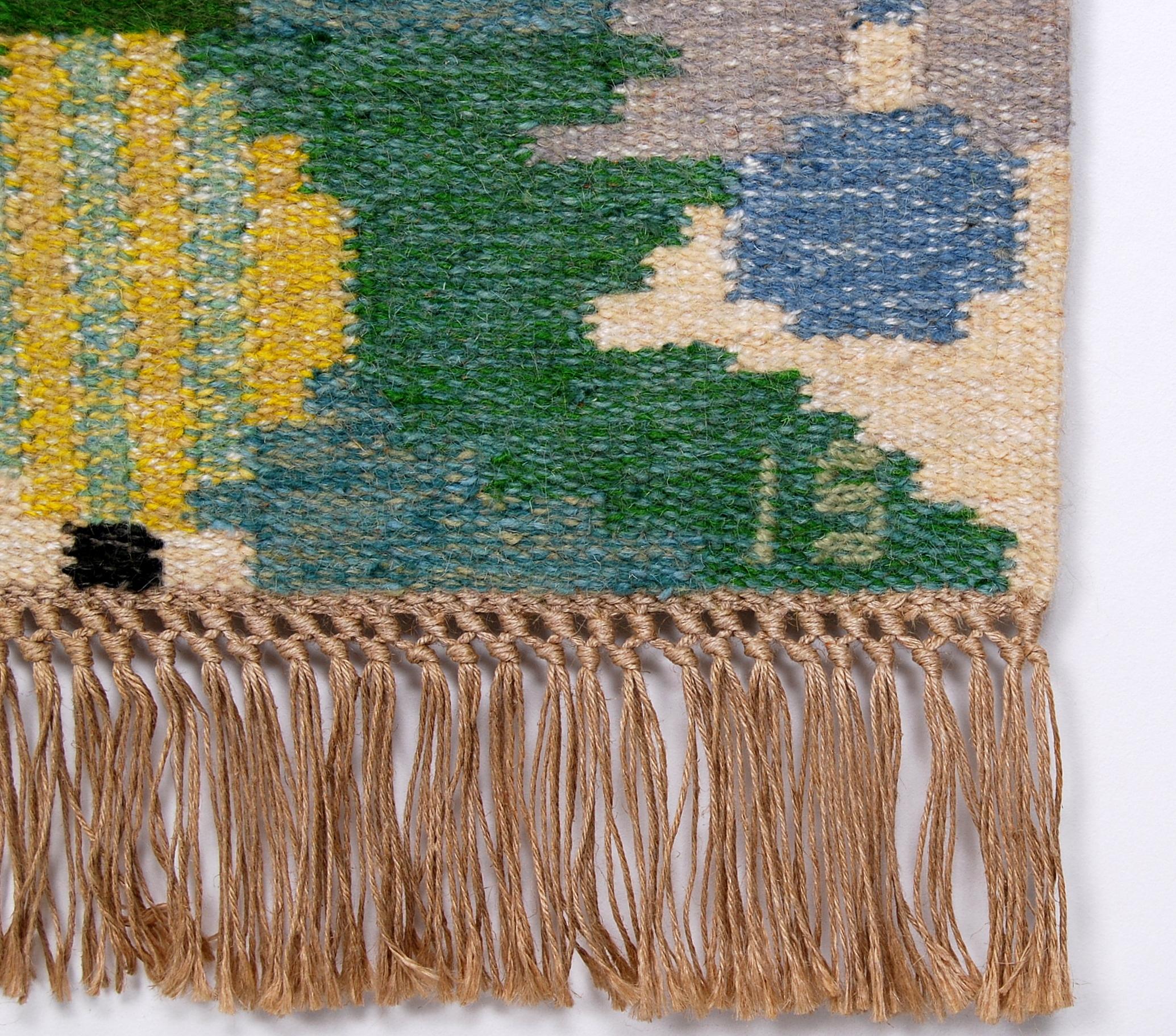 Swedish Flat-Weave Rölakan Tapestry by Ingegerd Silow, Sweden