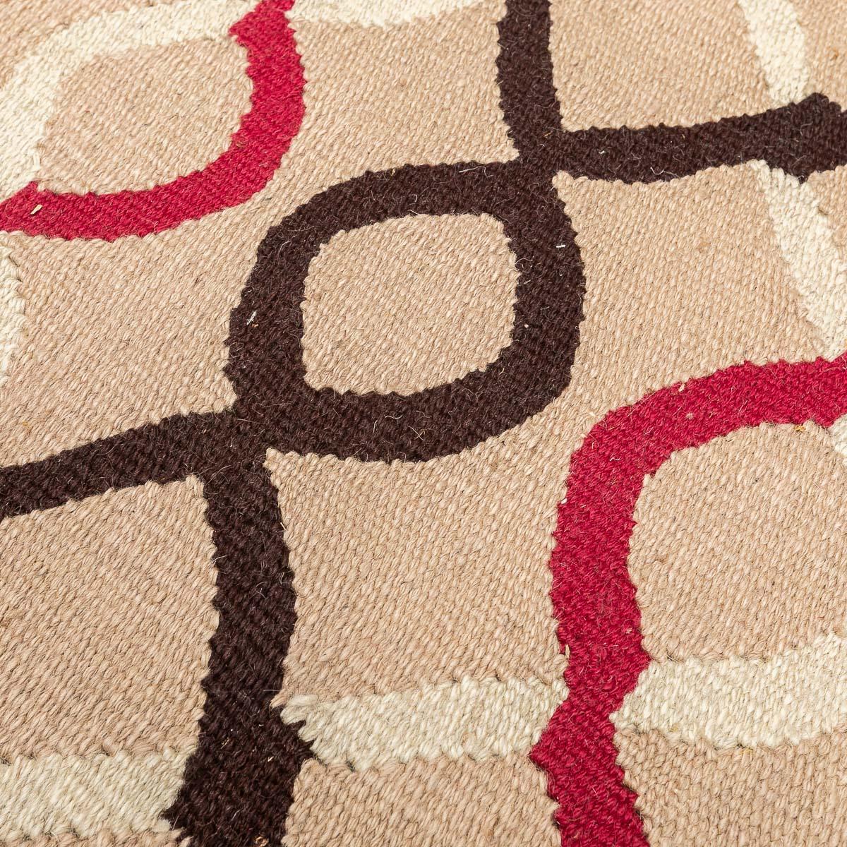 Flat-Weave Rug Handmade Wool Kilim Brown and Pink. 4.05 x 3.00 m. For Sale 8