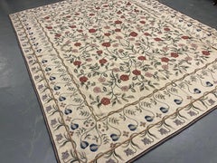 Flat Weave Rug Ivory Handwoven Carpet Floral Livingroom Rugs for Sale Home Decor