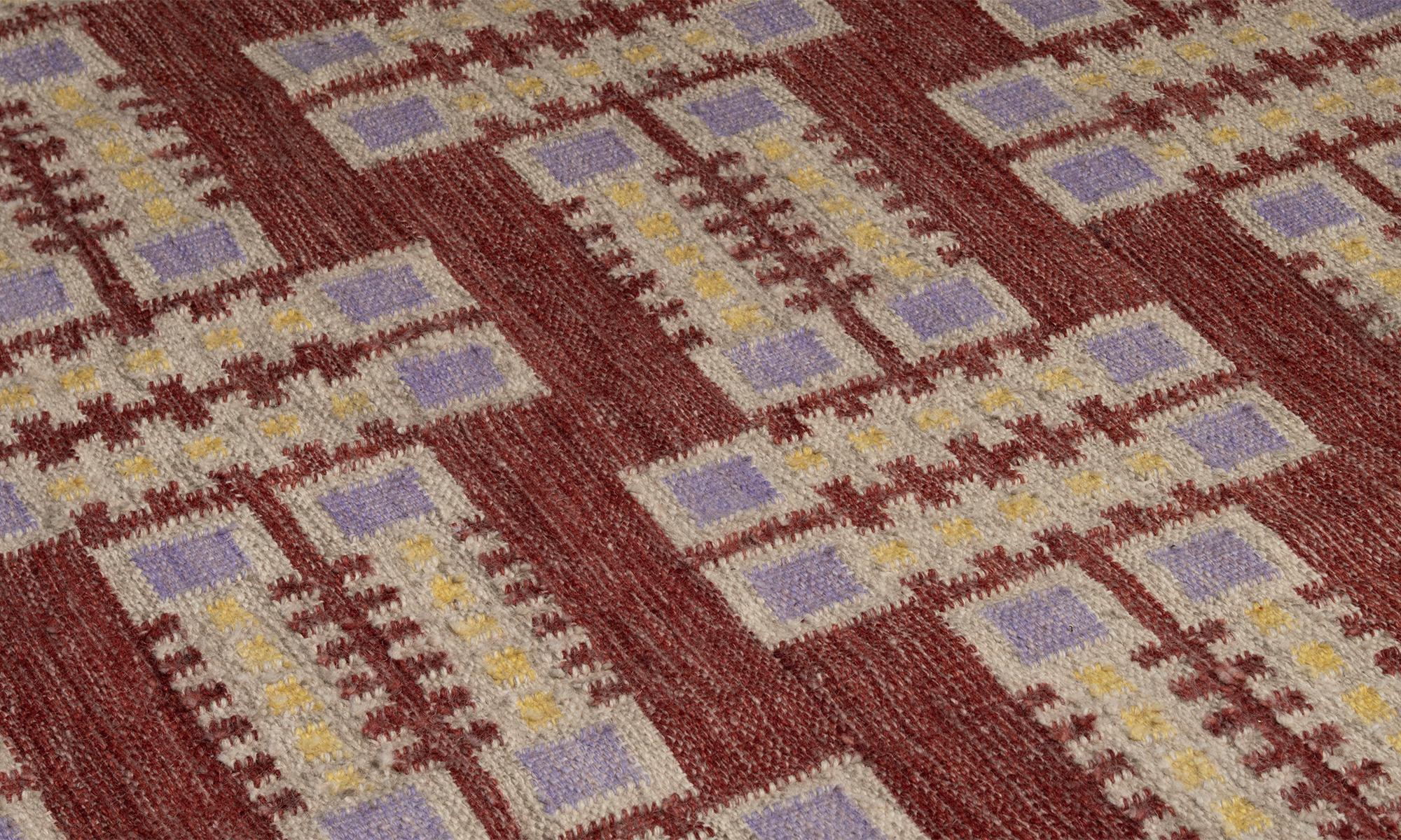 Tessuto a mano Flat Weave Rug, Scandinavia 1950 in vendita