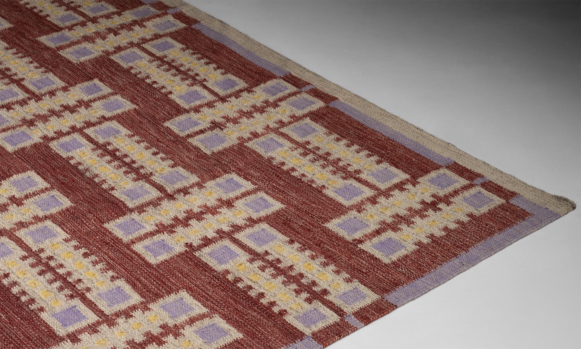 Flat Weave Rug, Scandinavia 1950 In condizioni buone in vendita a Culver City, CA