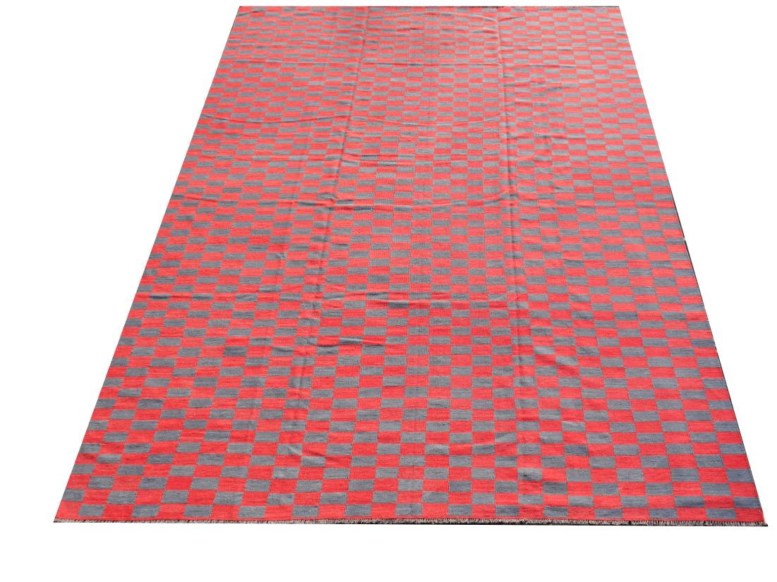 Scandinavian Modern Flat-weave rug Swedish Scandinavian style Mazandaran Kilim 15x12 ft 440 x 370 cm For Sale