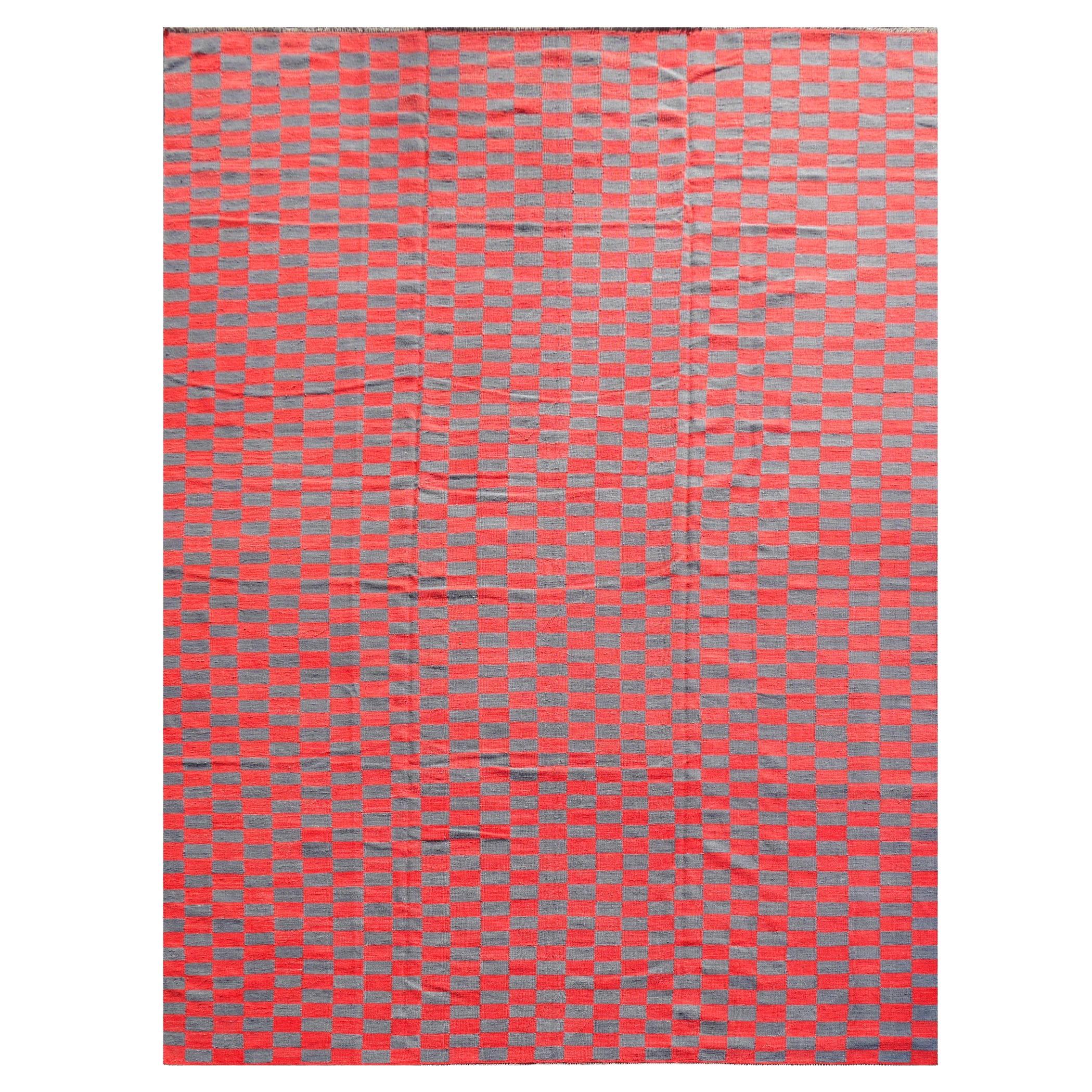 Flat-weave rug Swedish Scandinavian style Mazandaran Kilim 15x12 ft 440 x 370 cm For Sale