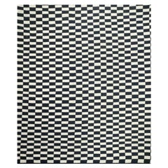 Tappeto Mazandaran Kilim a trama piatta Stile svedese Black White Scandinavian Modern