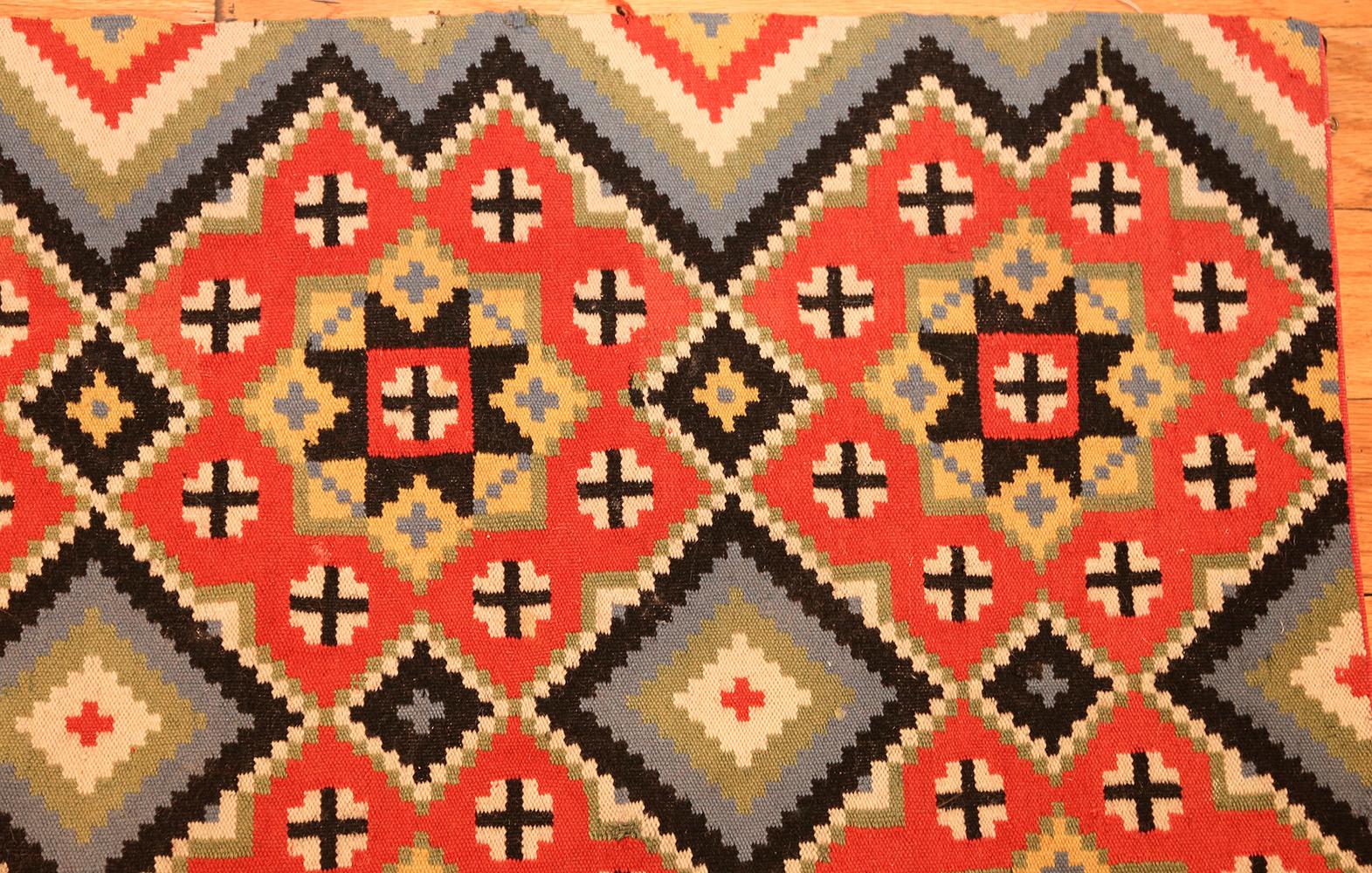 Flat-Woven Vintage Swedish Kilim In Excellent Condition In New York, NY