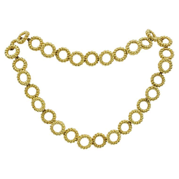 Flato 18K Gold Open Circle Link Necklace, 1960s For Sale