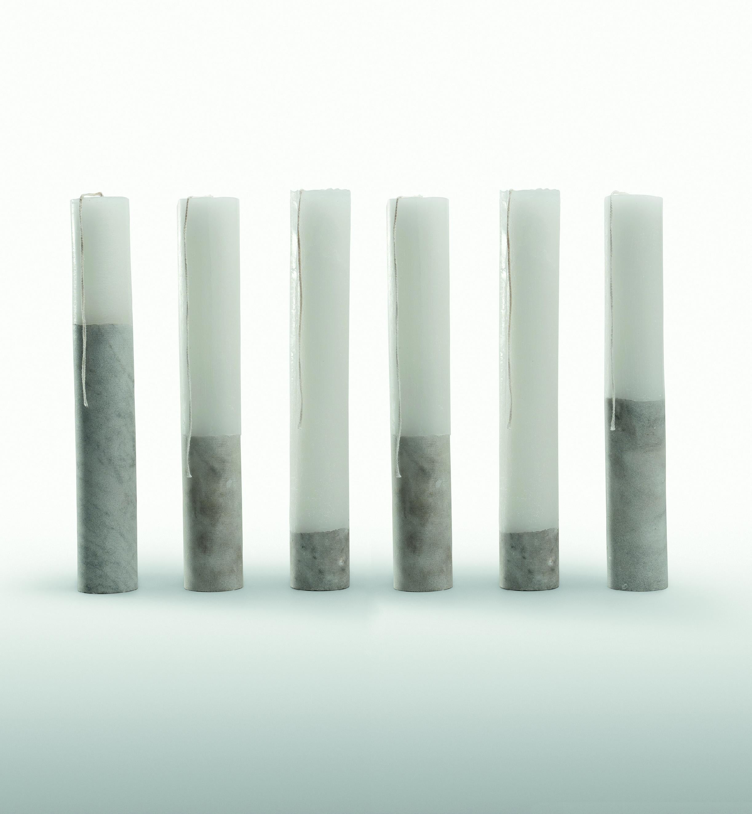 Italian Flato Marble Candle, Set of 6 For Sale