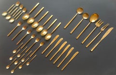 Cubiertos Bernadotte 'Scanline' Juego de Cubiertos para 6 Personas, 39 Piezas, Mediados de Siglo