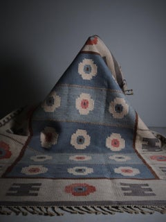 Alfombra de tejido plano de Alice Wallebäck, Suecia, años 50