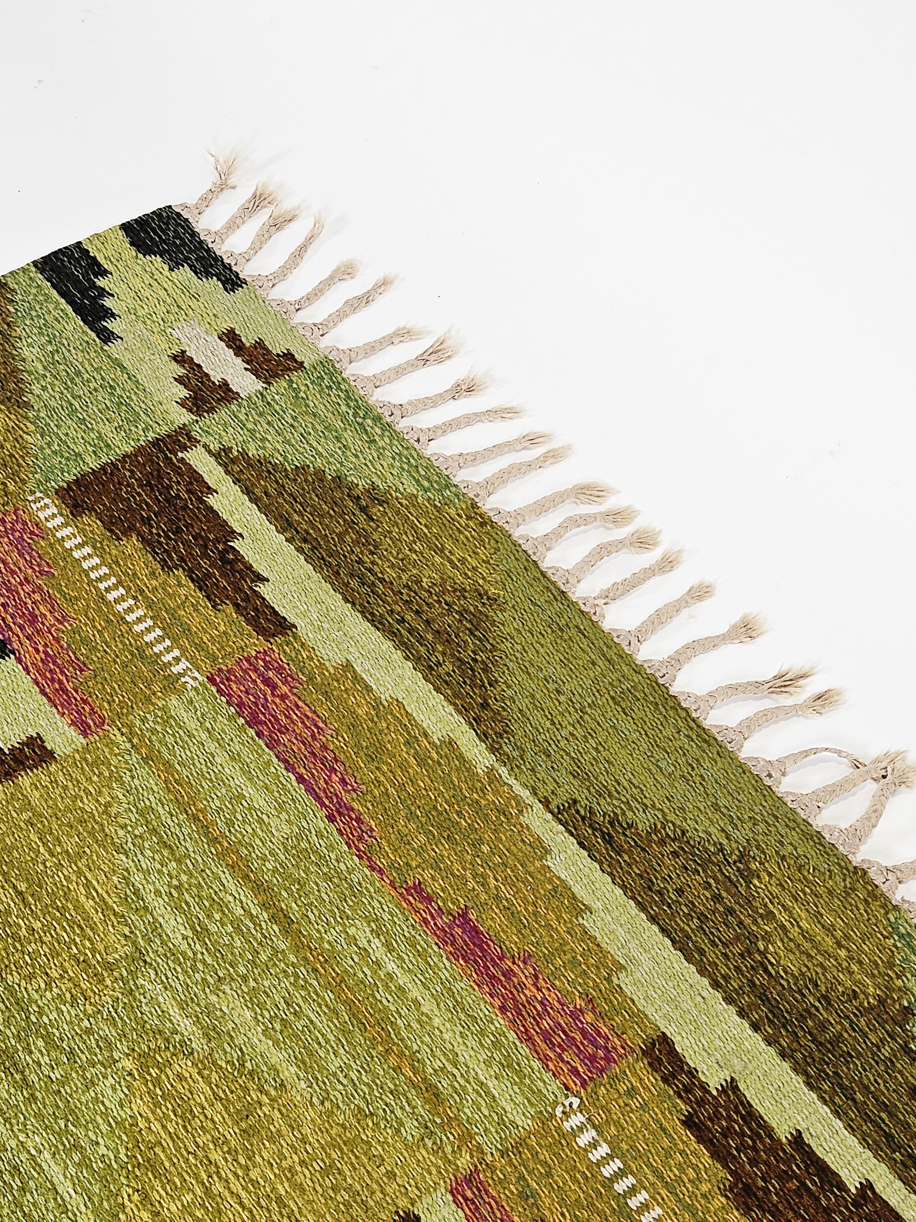 Swedish Flatweave carpet by Ingegerd Silow, Sweden, 1950s For Sale