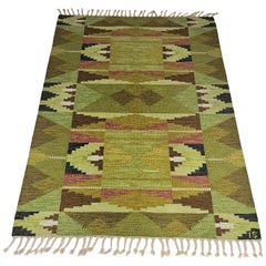 Flachgewebter Teppich von Ingegerd Silow, Schweden, 1950er Jahre