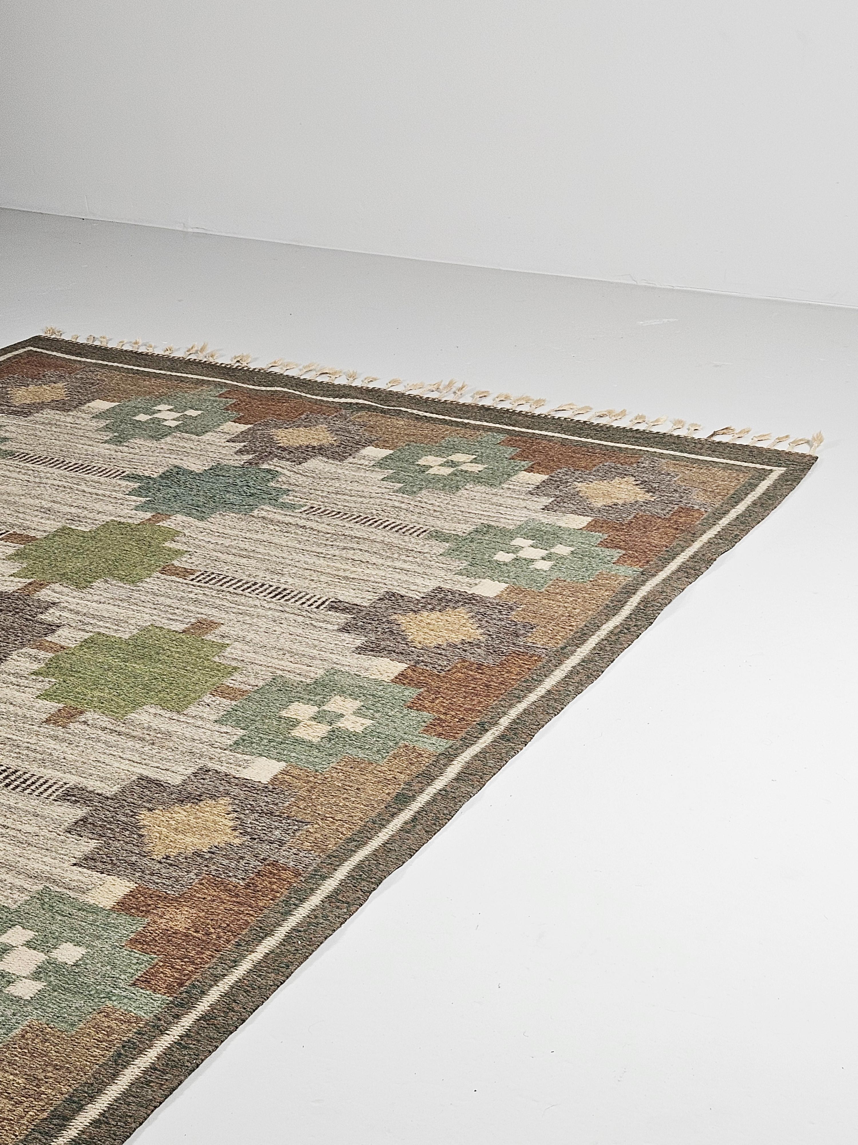 Scandinavian Modern Flatweave carpet by Ulla Parkdahl, Sweden, 1950s