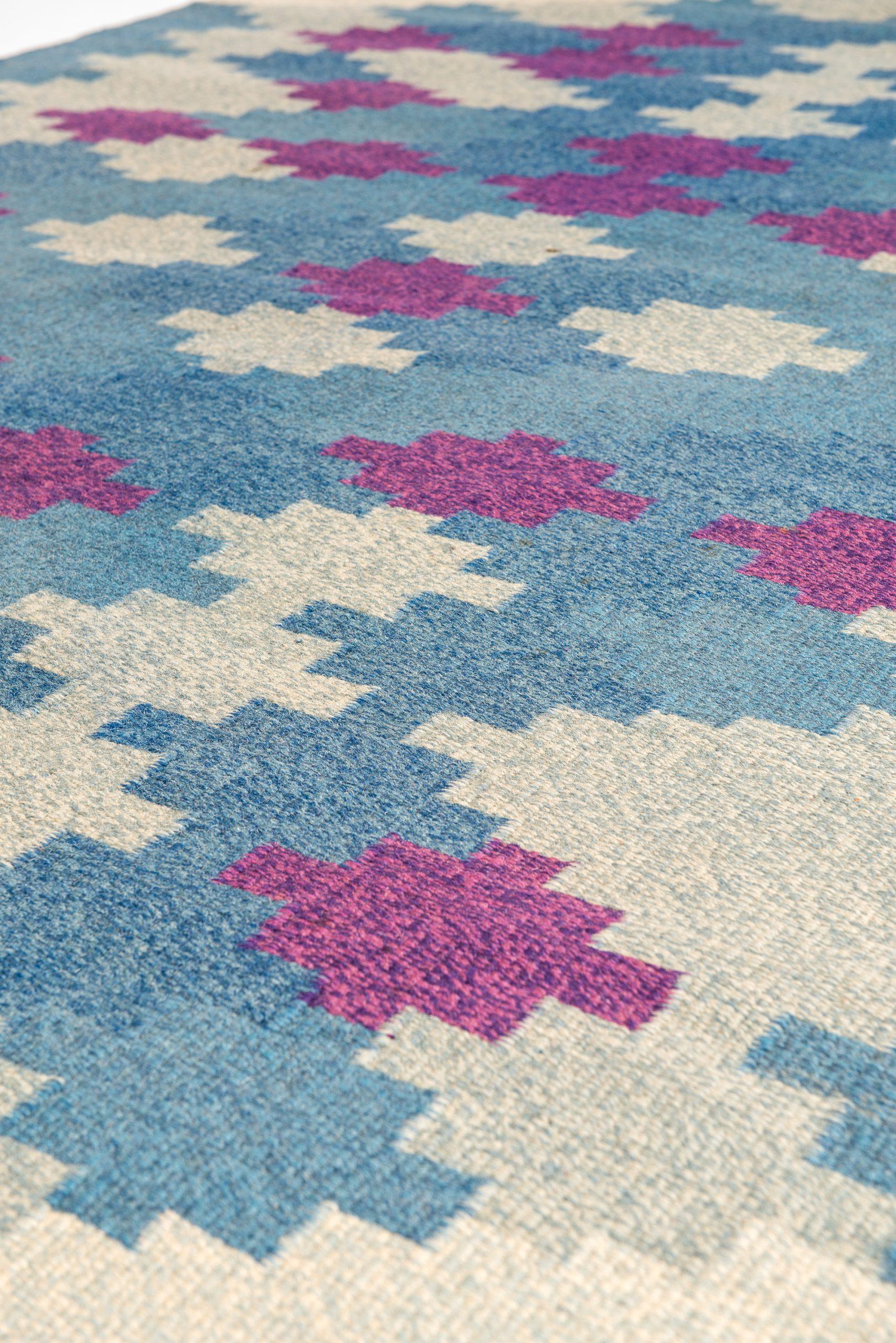Scandinavian Modern Flatweave Carpet Produced in Sweden