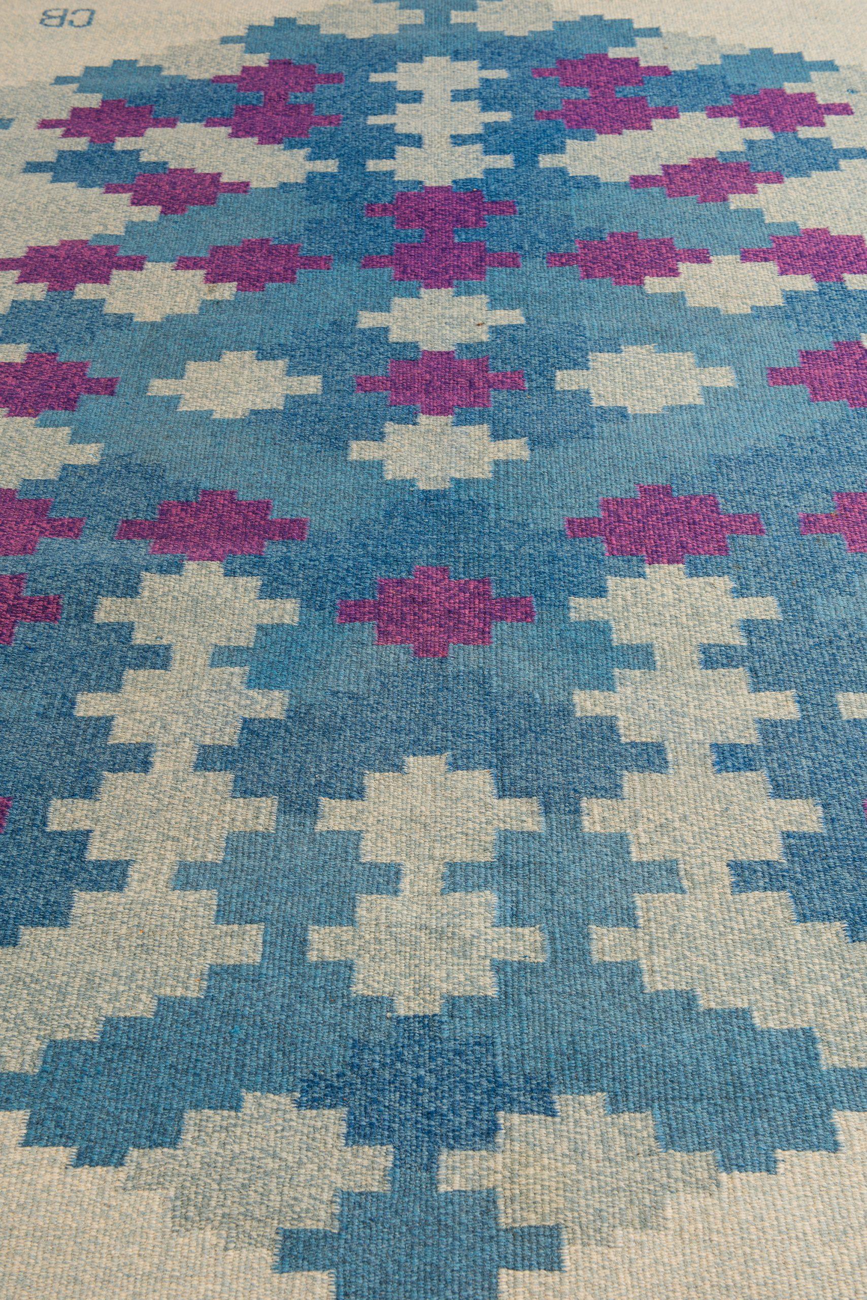 Mid-20th Century Flatweave Carpet Produced in Sweden