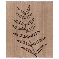 Tappeto a trama piatta con motivo Art Nouveau color beige "Olea" di Doris Leslie Blau