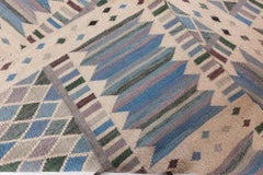 Flatweave Contemporary Geometric Slate Gray Rug "Harlequin" by Doris Leslie Blau