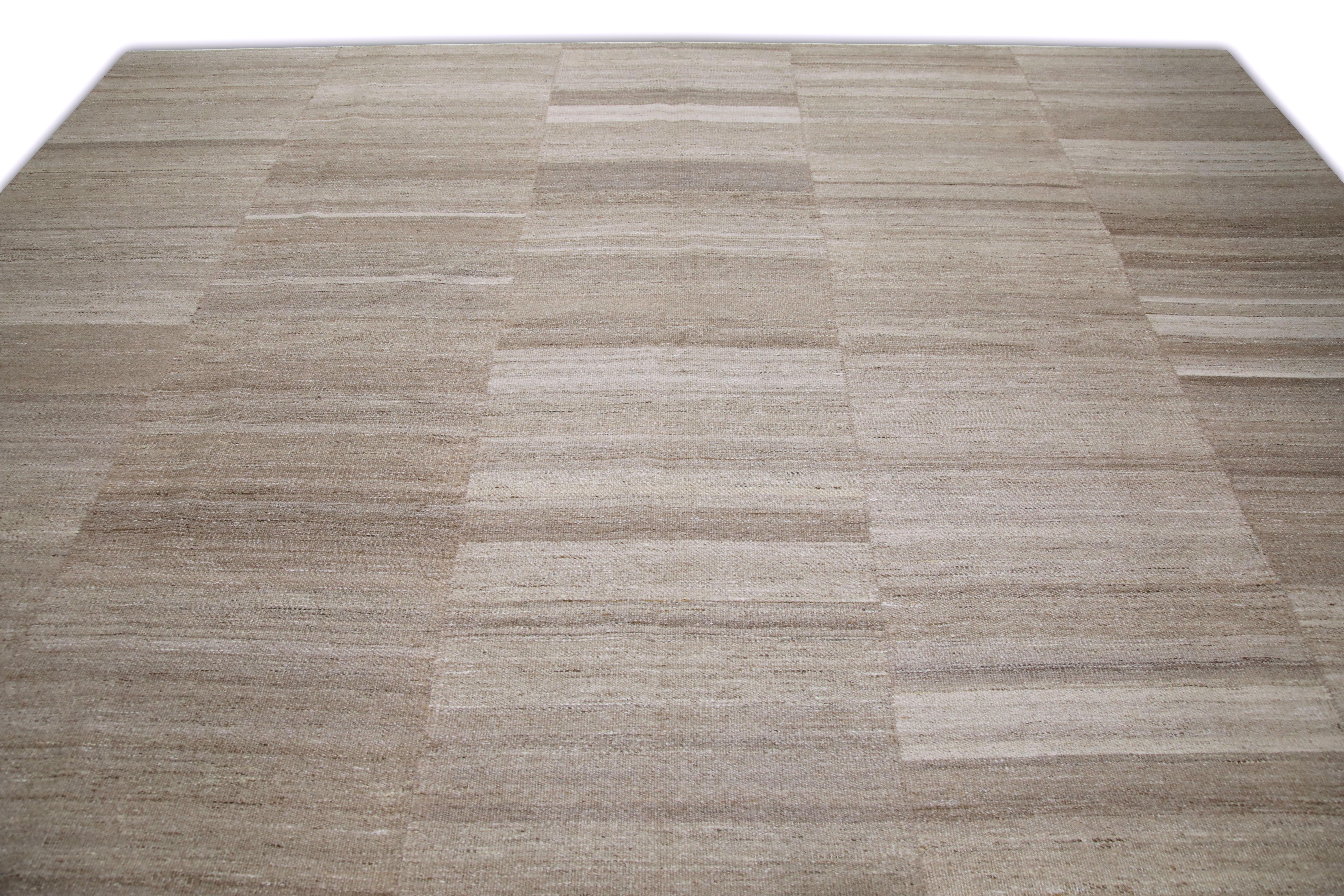 Turkish Flatweave Handmade Wool Rug 10'10