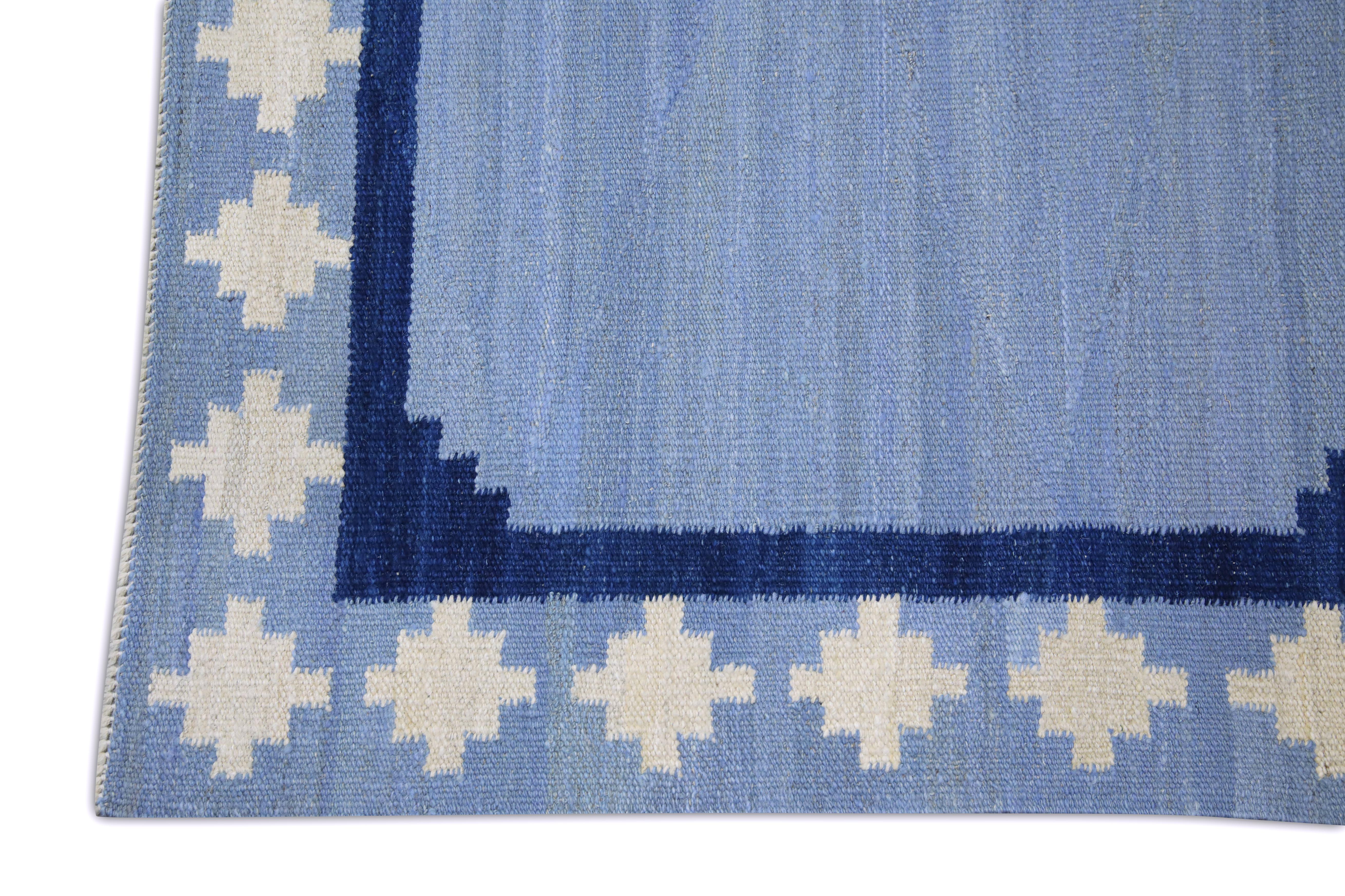 Hand-Woven  Flatweave Handmade Wool Rug 10'2