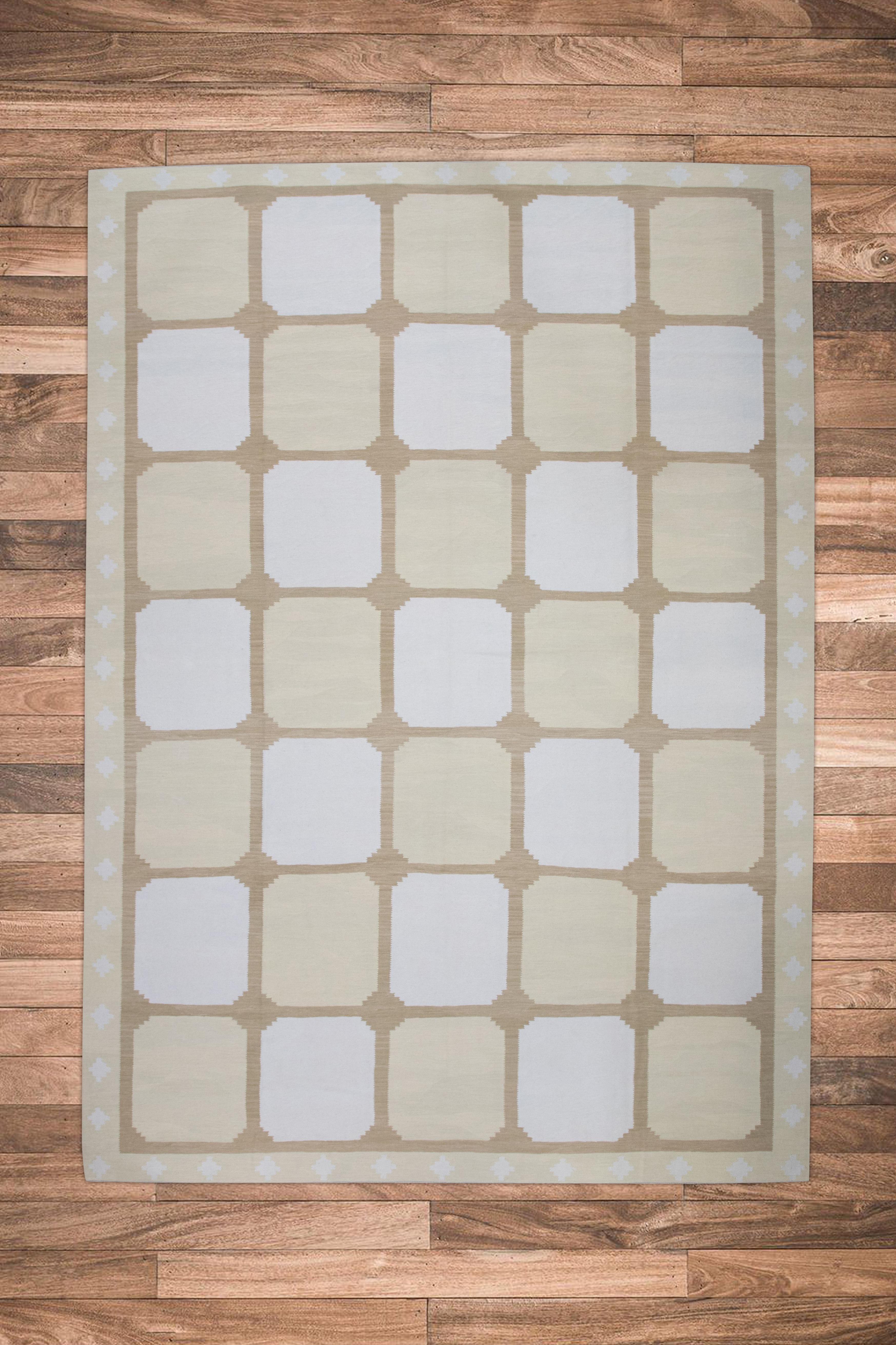 Contemporary  Flatweave Handmade Wool Rug 10'2