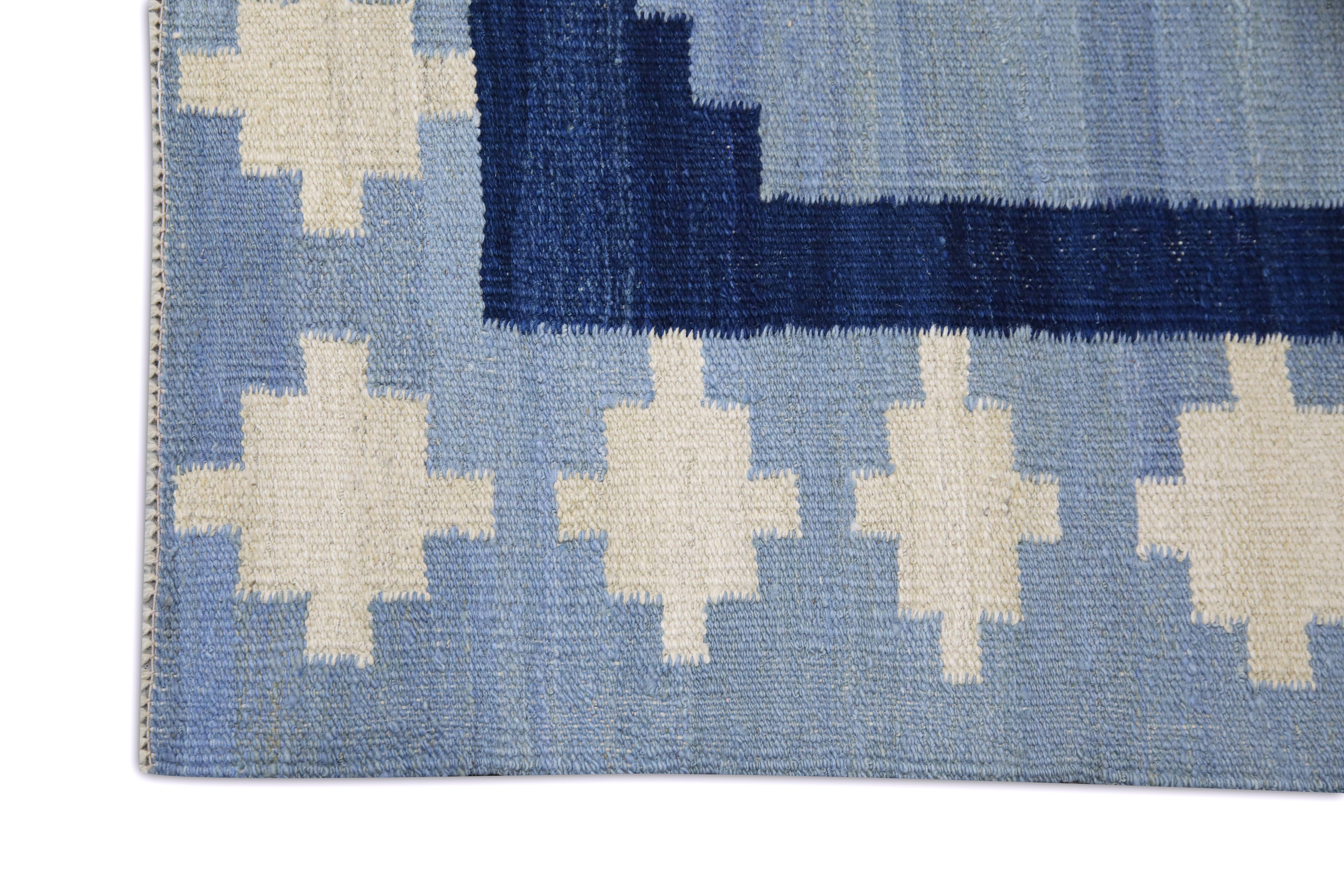 Hand-Woven  Flatweave Handmade Wool Rug 10'6