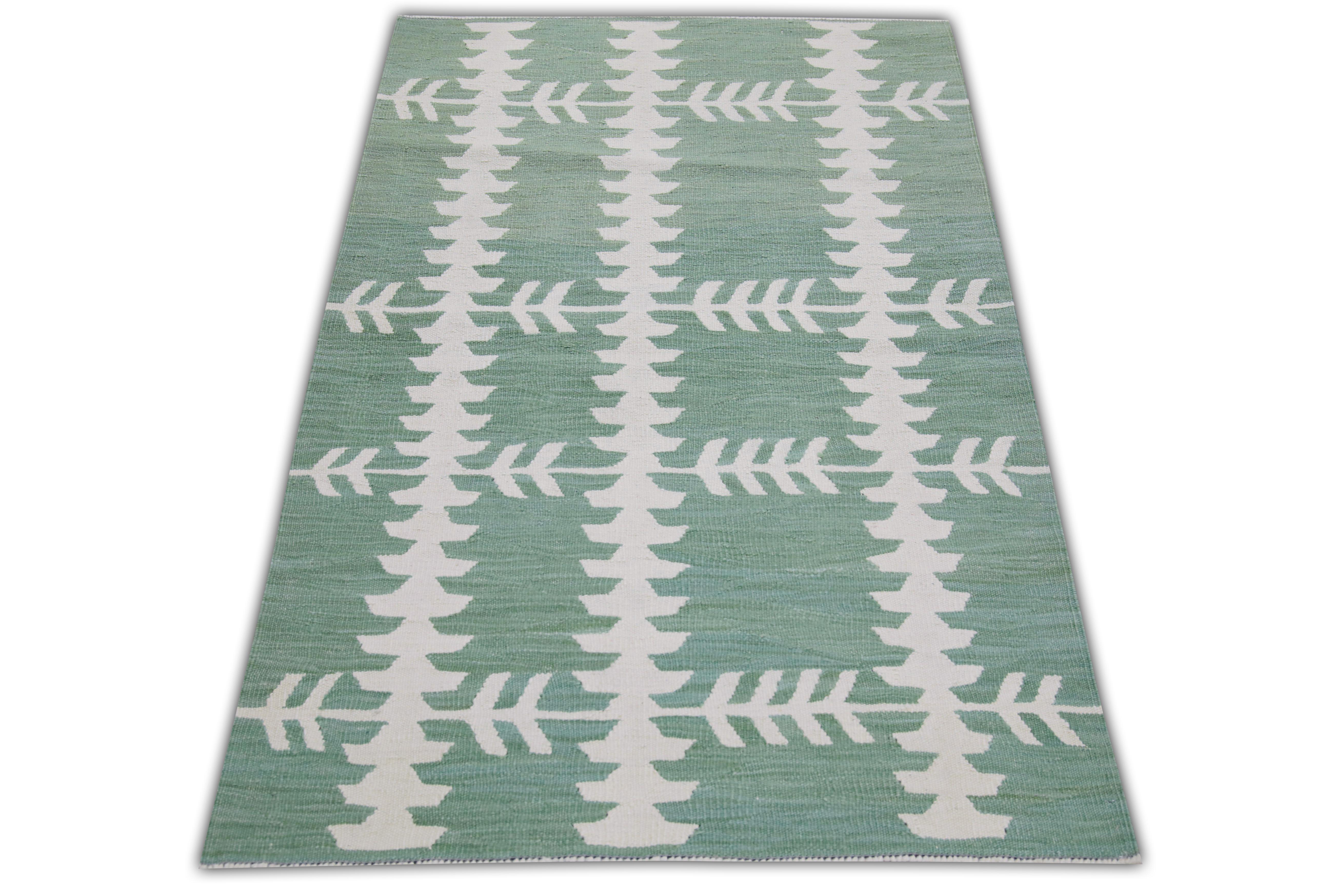 Modern  Flatweave Handmade Wool Rug 2'11