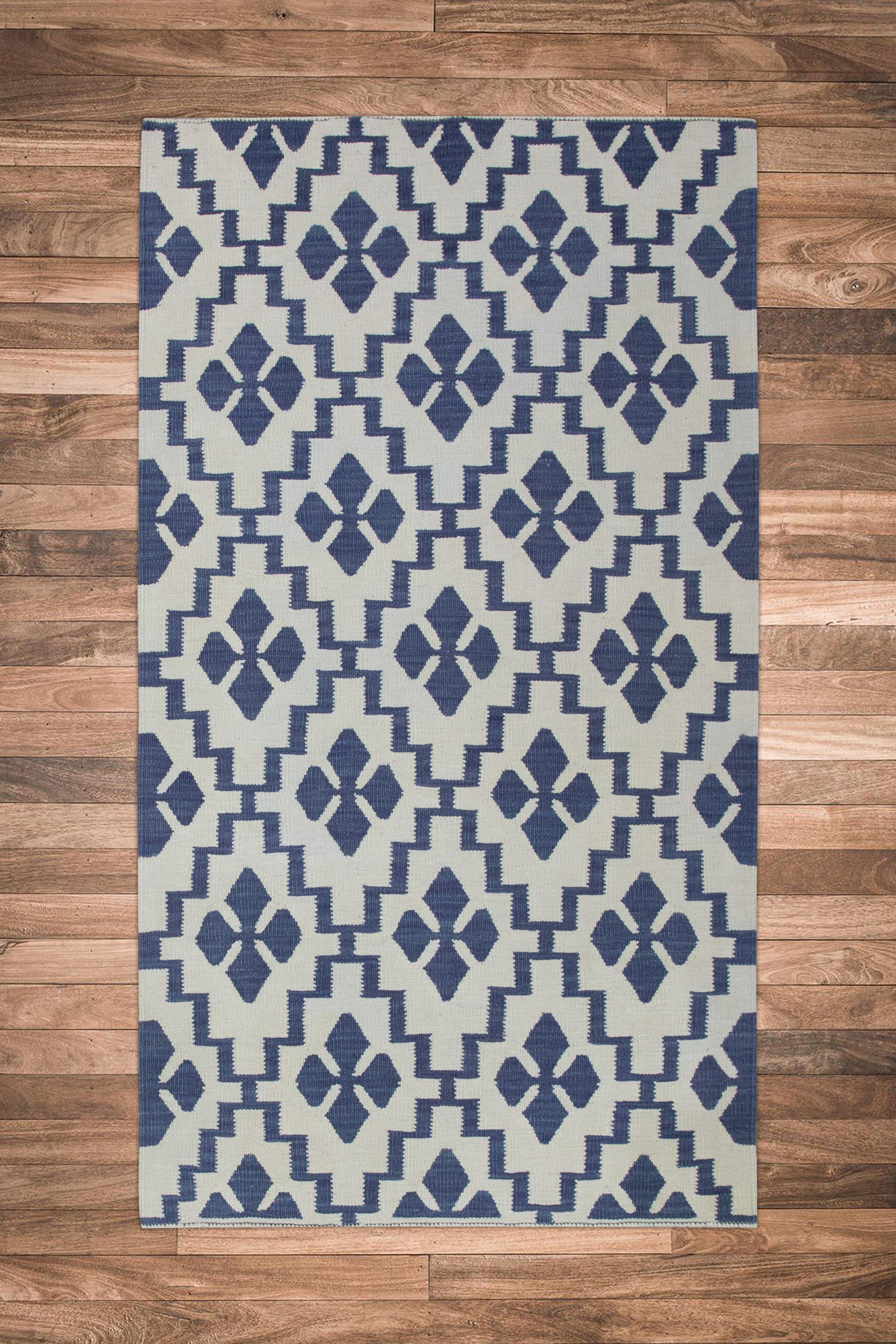 Tappeto in lana fatto a mano a tessitura piatta 3' x 5'2