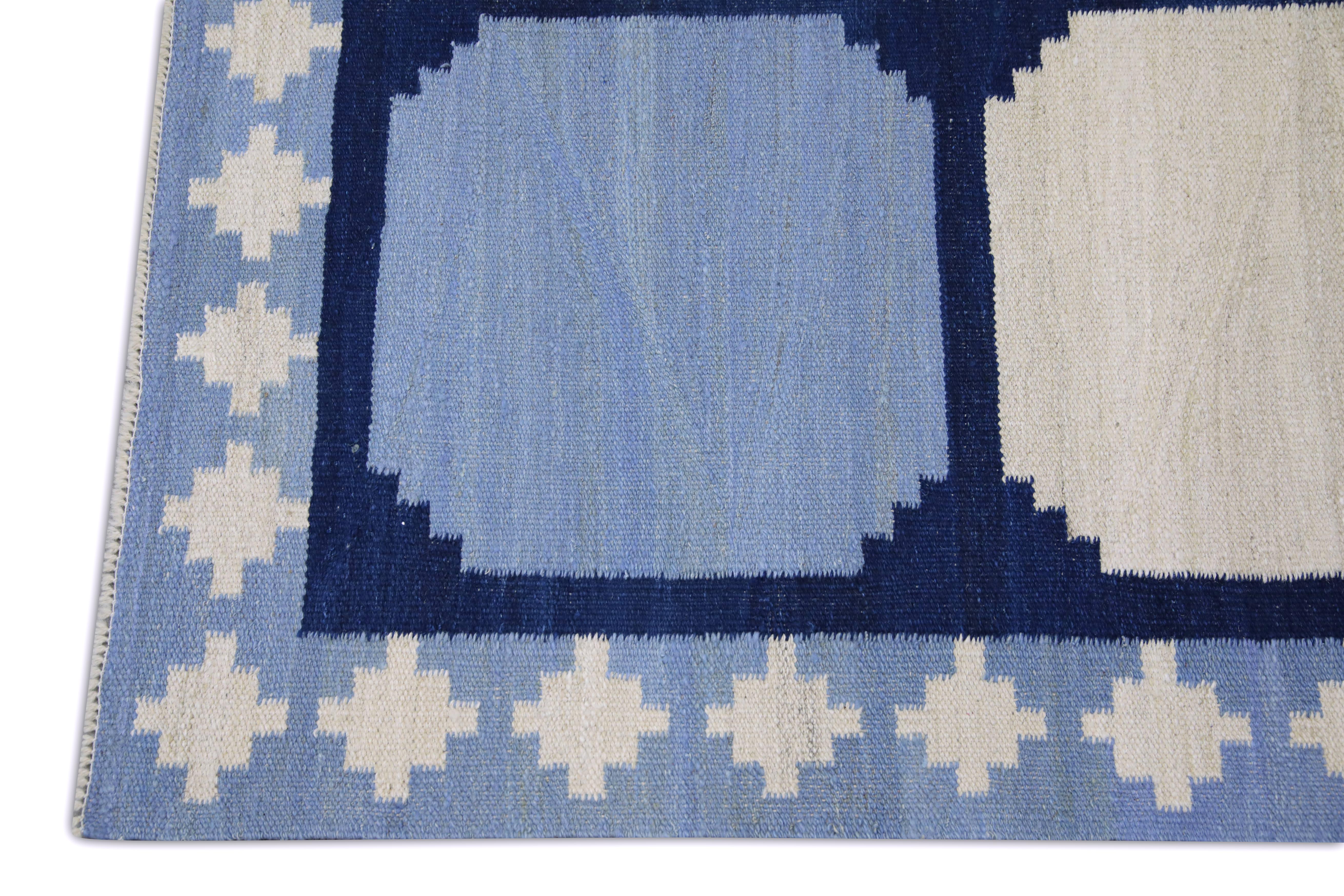 Hand-Woven  Flatweave Handmade Wool Rug 8'2