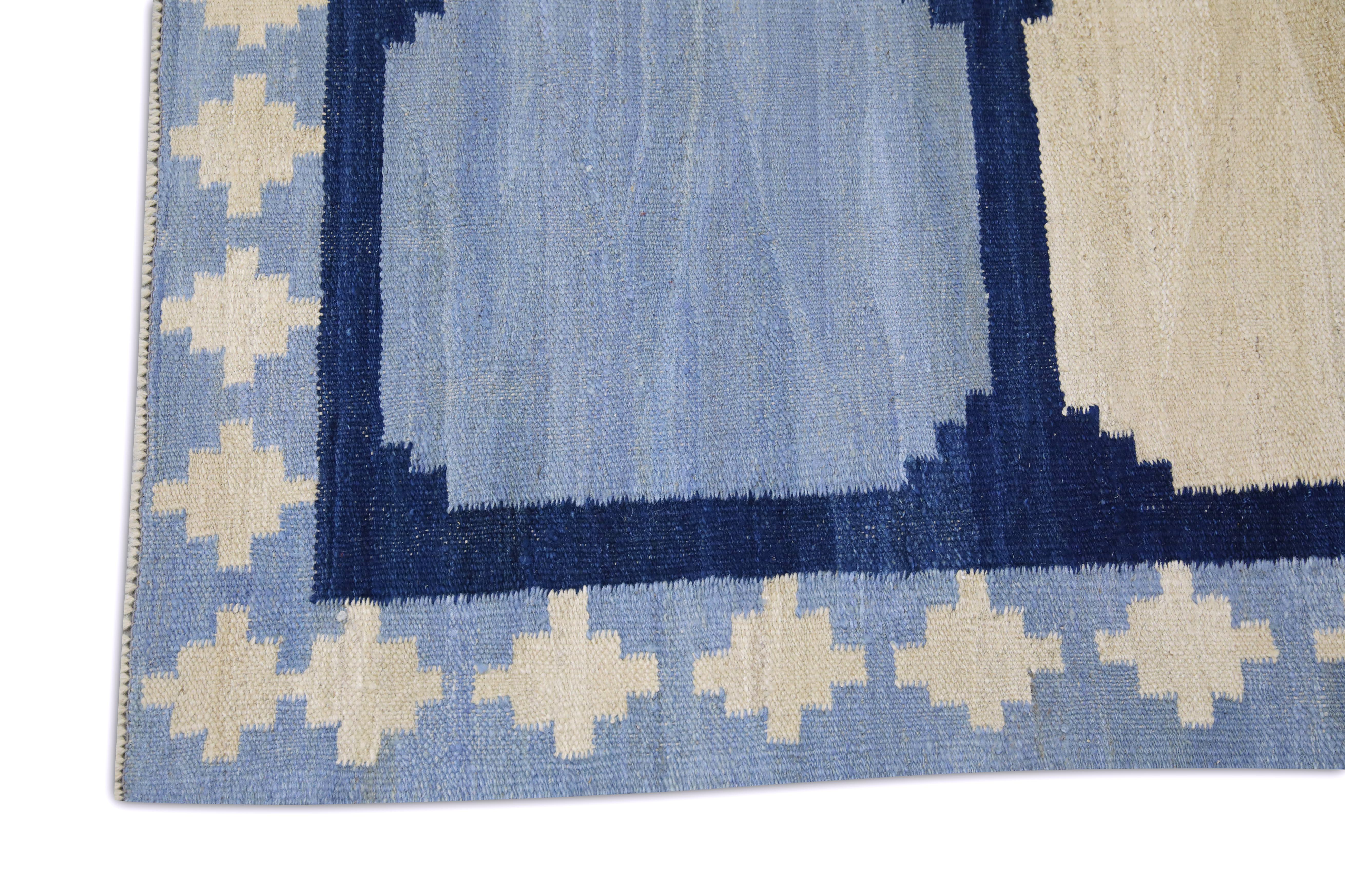 Hand-Woven  Flatweave Handmade Wool Rug 8'3