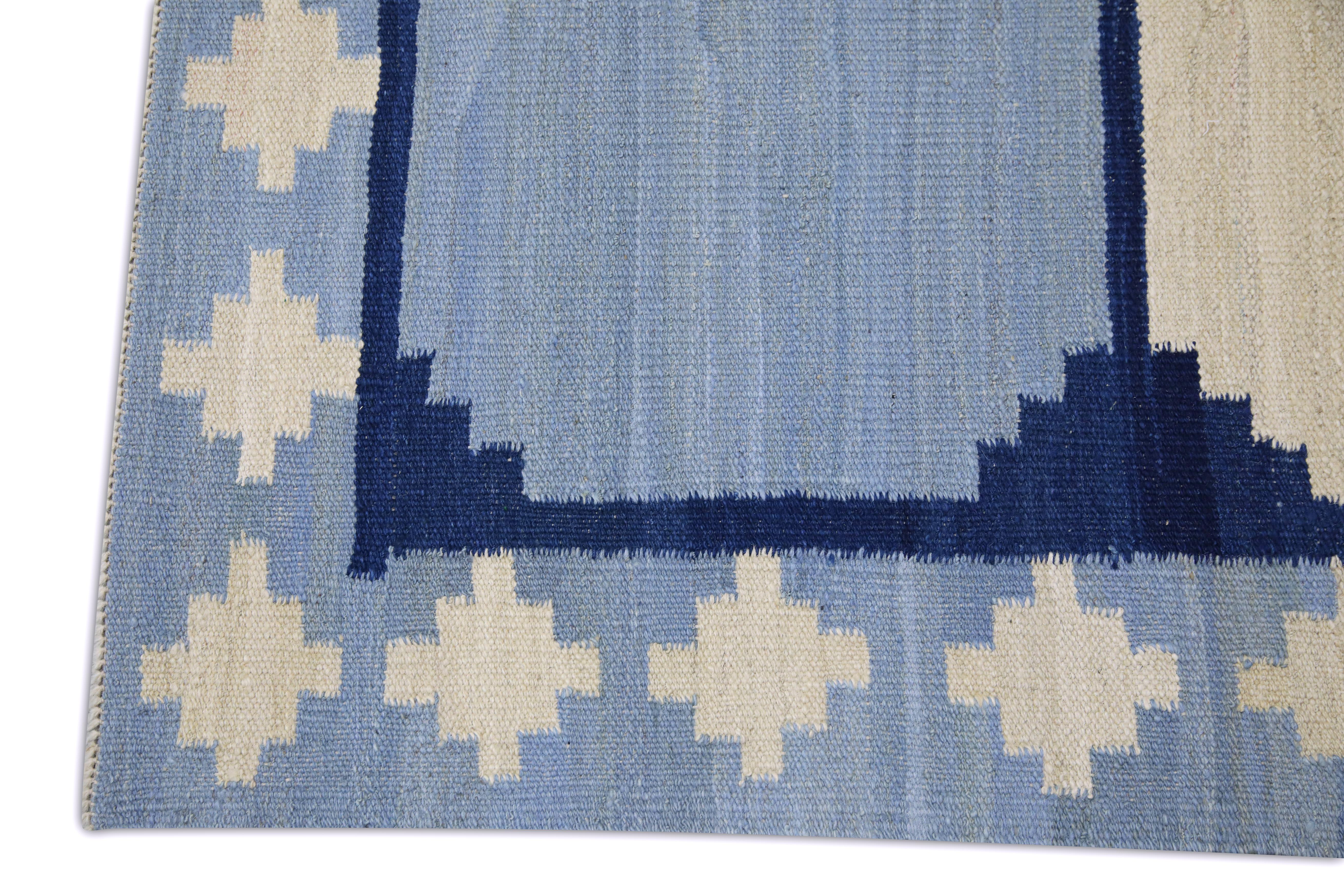 Hand-Woven  Flatweave Handmade Wool Rug 8'5