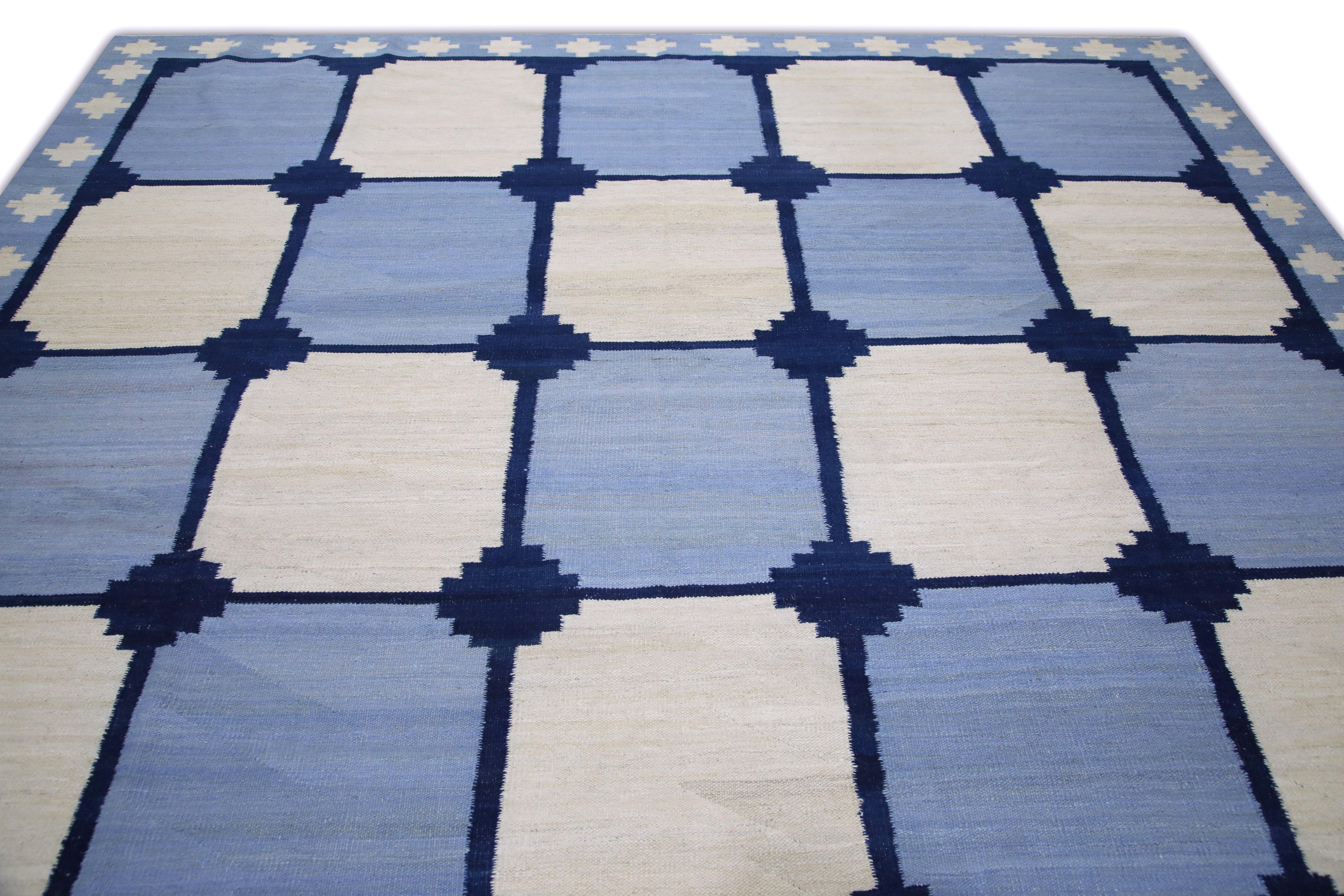 Turco Tappeto in lana fatto a mano a trama piatta 9' x 12'3