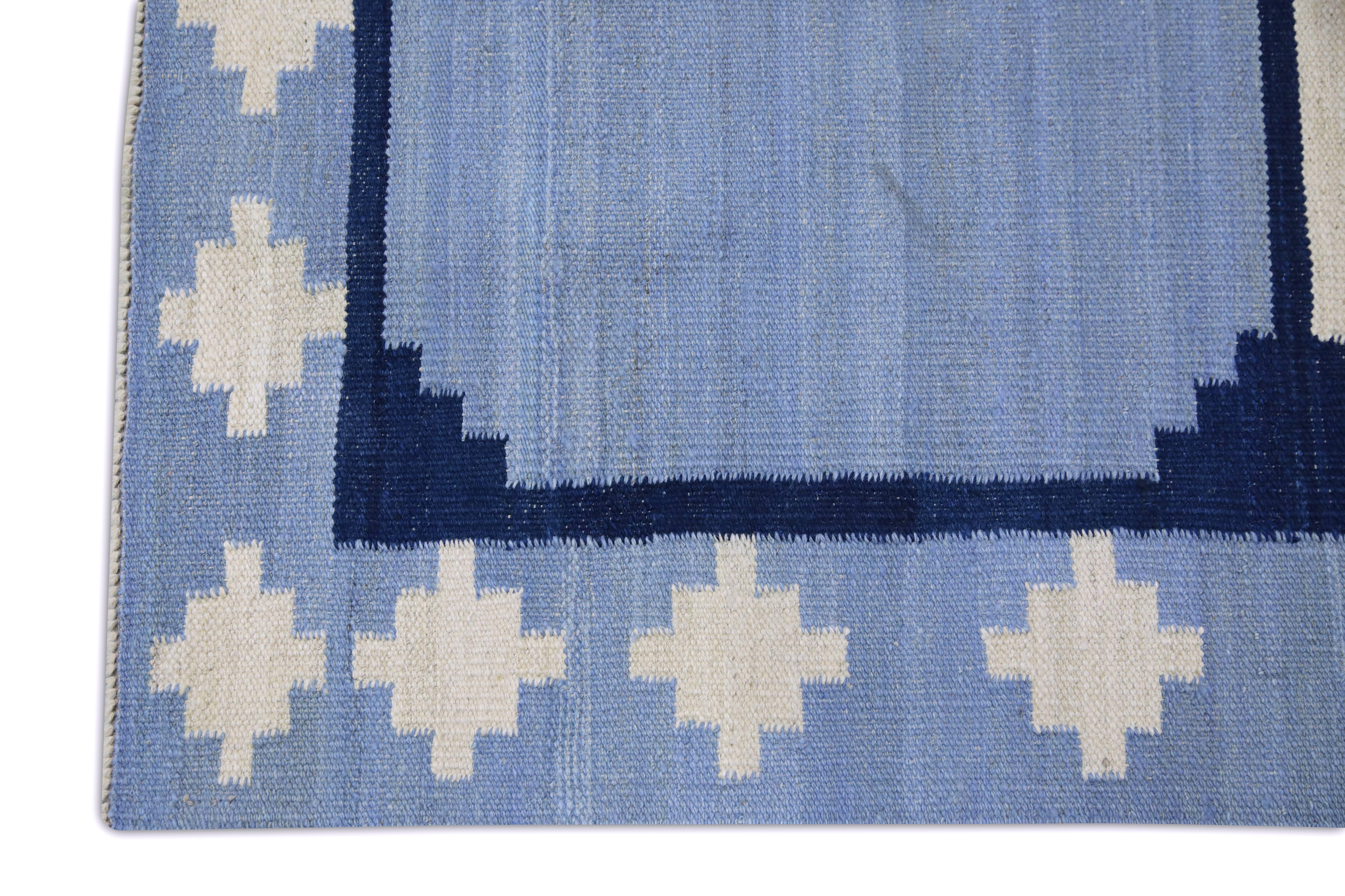 Tintura vegetale Tappeto in lana fatto a mano a trama piatta 9' x 12'3