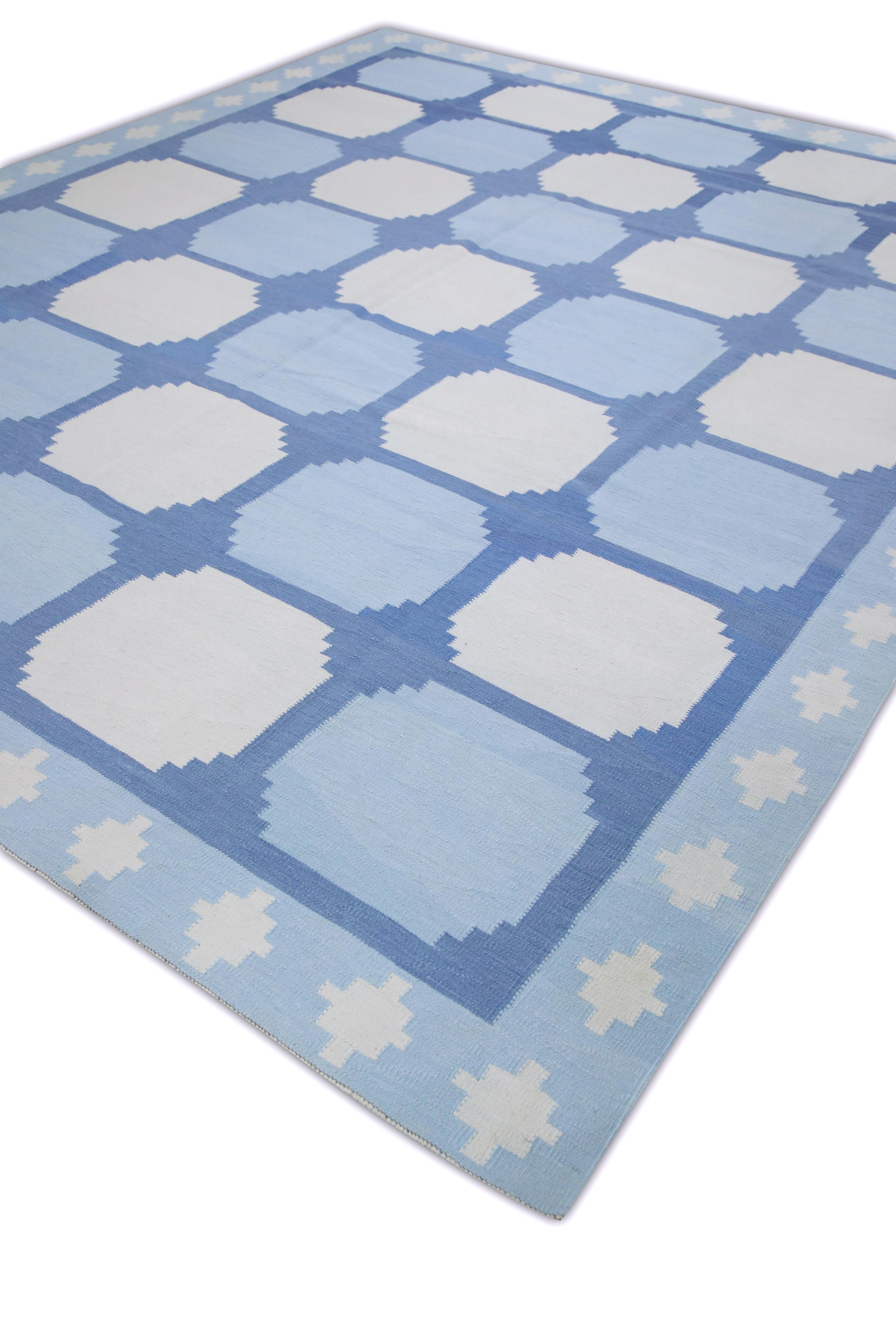 Modern Flatweave Handmade Wool Rug 9'10