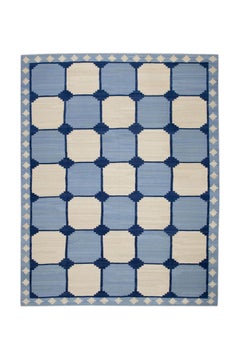 Alfombra de lana de tejido plano hecho a mano 9'5" x 12'1