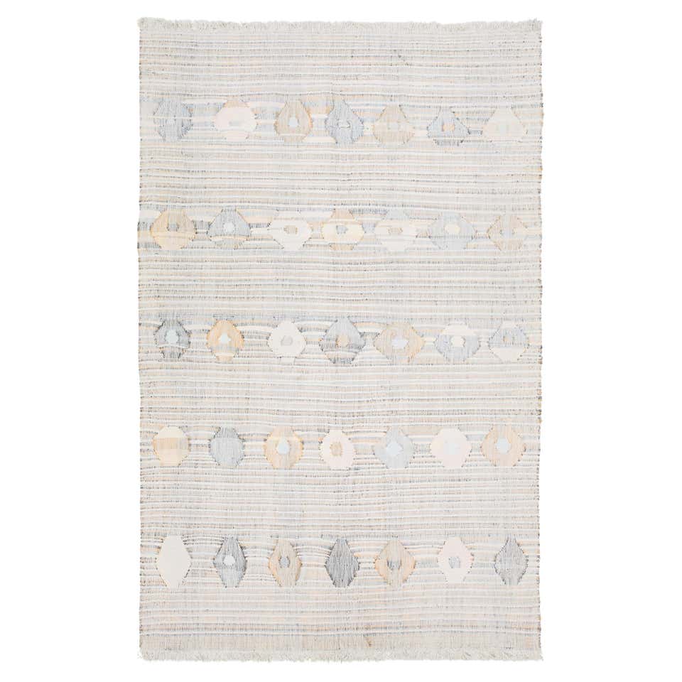Rug and Kilim’s Mid-Century Modern Geometric Beige Gray and Red Wool ...