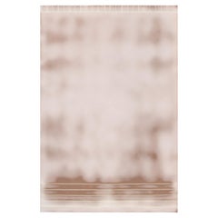 Tapis moderne à tissage plat « Threshold » couleur rose poudré, conçu par Diana Sawicki