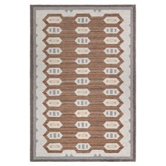 Moderner Flachgewebeteppich in Grau mit skandinavischem Muster „Tally“