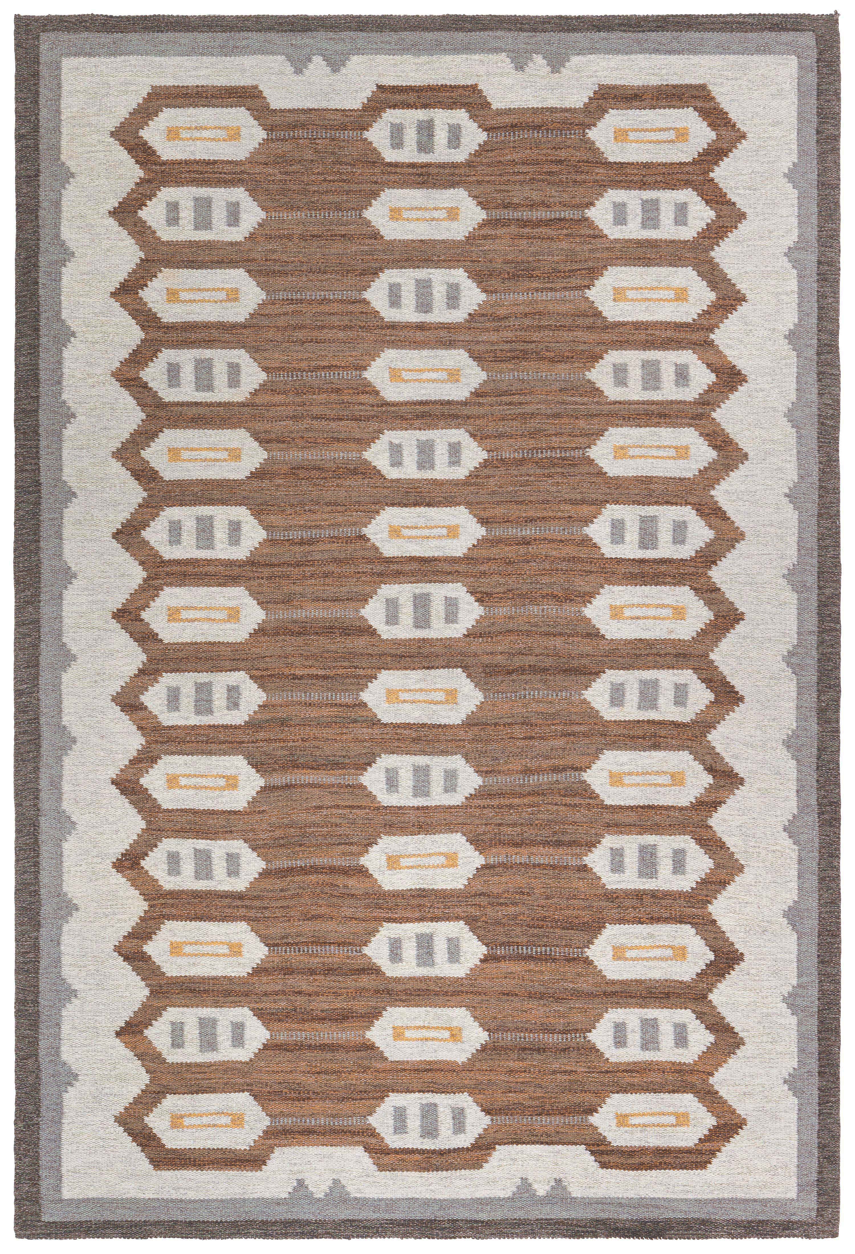 Flatweave Modern Rug In Gray With Scandinavian Pattern "Tally" For Sale