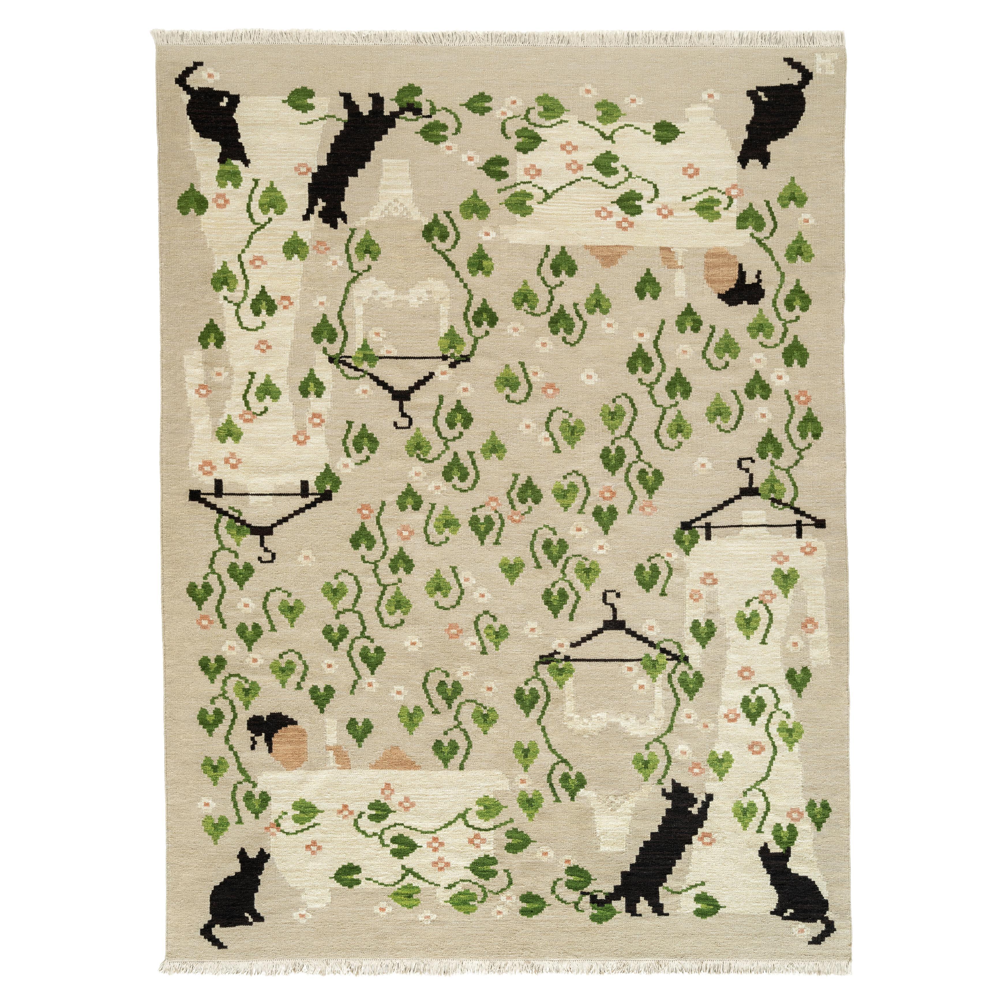 Flatweave Rug - Aunt Maude in Chalk, by Jessica Helgerson For Sale