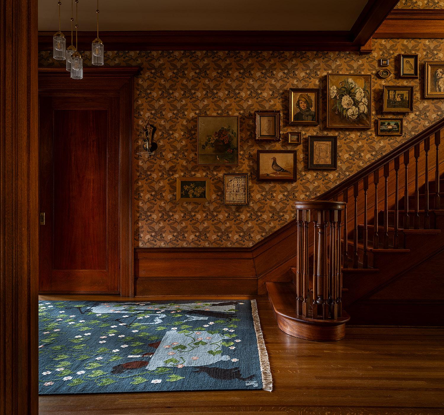 Hand-Crafted Flatweave Rug - Aunt Maude in Gray Blue, by Jessica Helgerson For Sale