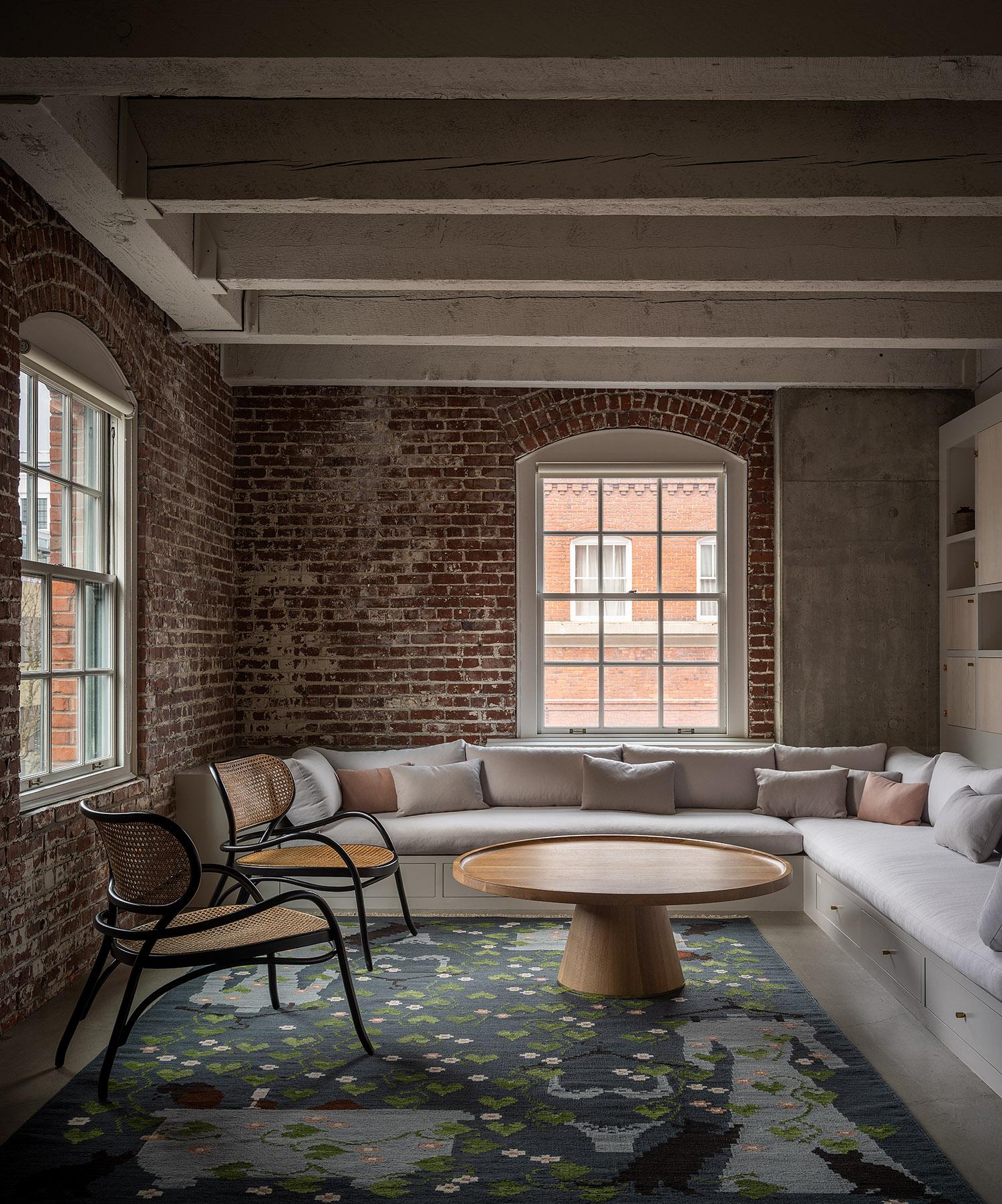 Flatweave Rug - Aunt Maude in Gray Blue, by Jessica Helgerson In New Condition For Sale In Portland, OR