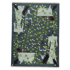 Flatweave Rug - Aunt Maude in Gray Blue, by Jessica Helgerson