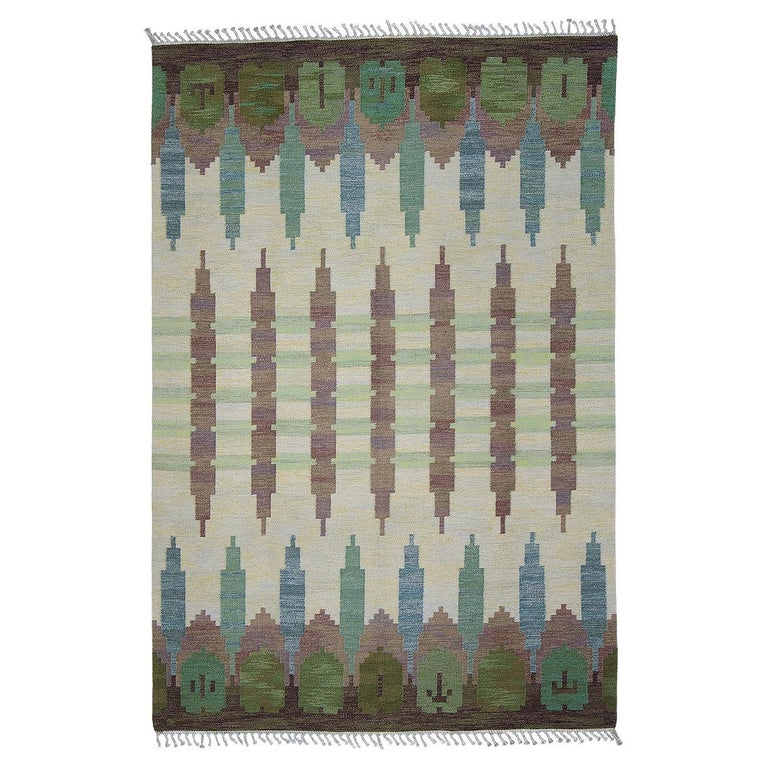 Vintage Handwoven Flat-weave Rug by Swedish textile designer Judith ... - Swedish Textile Inspired Rug