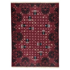 Flatweave Rug - Night Garden in Plum by Jessica Helgerson