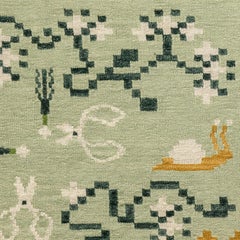 Flatweave Rug - Spring Garden in Gray Green by Jessica Helgerson