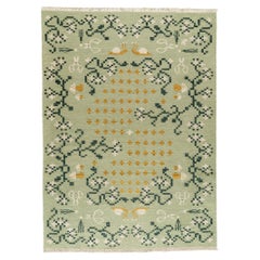 Flatweave Rug - Spring Garden in Gray Green by Jessica Helgerson