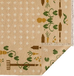 Flatweave Rug - Summer Toils in Pale Peach by Jessica Helgerson
