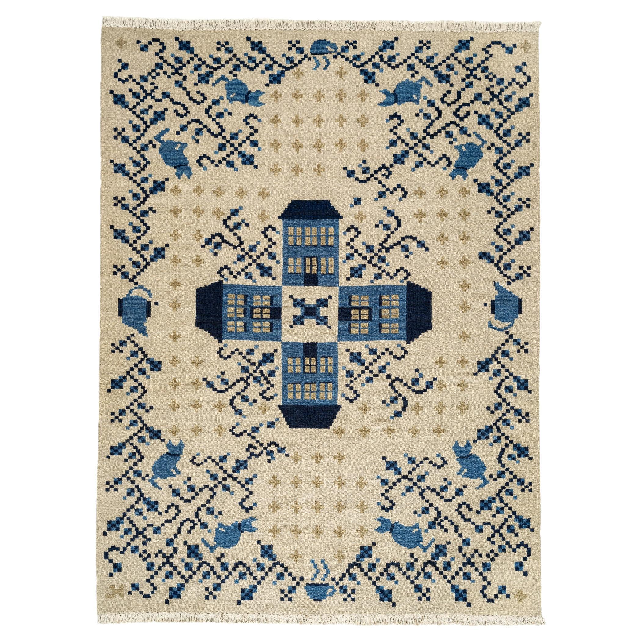 Flatweave Rug - Tea Time in Chalk by Jessica Helgerson