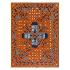 Flatweave Rug - Tea Time in Tomato by Jessica Helgerson